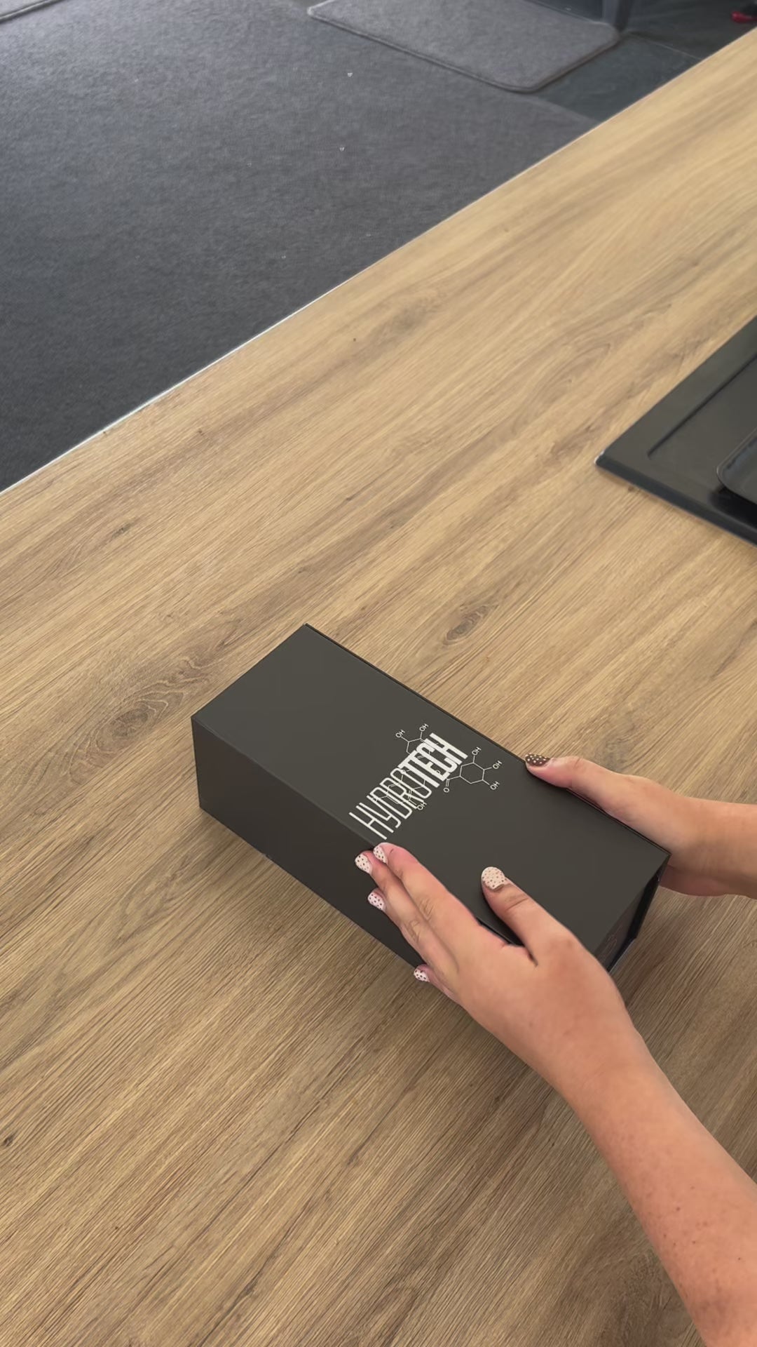 Hydrotech hydrogen water bottle premium unboxing in black branded case